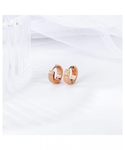 1-3 Pairs Rose Gold Plated Stainless Steel Small Hoop Earrings for Women Huggie Ear Piercing,13MM Style 3 $10.34 Earrings