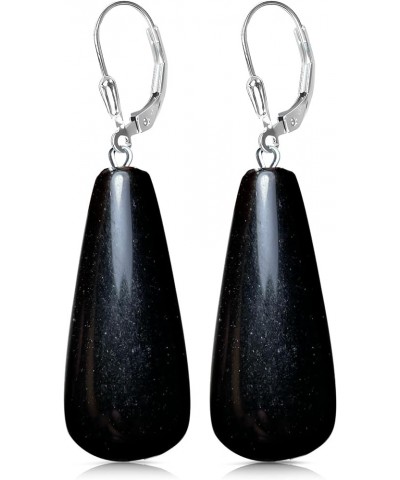 Geometry Gemstone Drop Earrings for Women Girls A9_Obsidian $7.79 Earrings