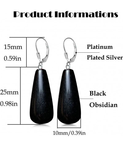 Geometry Gemstone Drop Earrings for Women Girls A9_Obsidian $7.79 Earrings