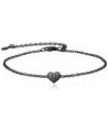 Women 26 Initial Anklet/Bracelet, Black in 925 Sterling Silver-Send Gift Box U bracelet $7.50 Anklets