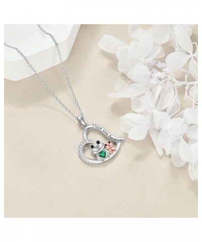 Frog Necklace for Women Sterling Silver Cute Frog Hold Blue/Green Heart Cubic Zirconia Pendant Necklace Jewelry Gifts for Mom...