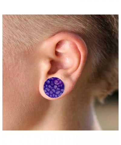 Pairs of Purple Agate Dragon Vein Stone Double Flare Plugs Ears Gauge 2 ga to 1 inch E598 1/2 Inch(12mm) $13.33 Body Jewelry