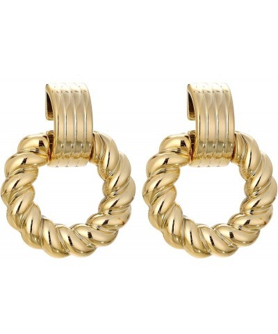 Rectangle Earrings for Women, Acrylic Square Earrings Twisted Geometric Statement Earrings Gold Round $8.39 Earrings