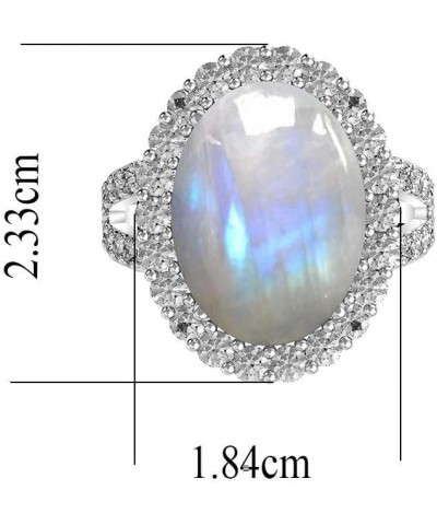 10.15Cts Oval Natural Gemstone Silver Plated Statement Cocktail Ring For Women, Jewelry Gift For Her Mom Wife Moonstone $11.9...