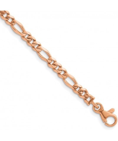 14k Gold 4.8mm Figaro Solid Link Chain Bracelet 7.25 Inches Rose Gold $285.25 Bracelets