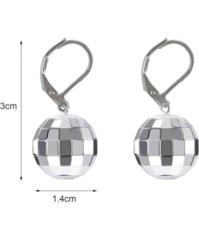 Disco Ball Earrings for Women Disco Earrings for Women Silver Mirrorball Earrings 70s Earrings Easy Match Disco Outfits Women...