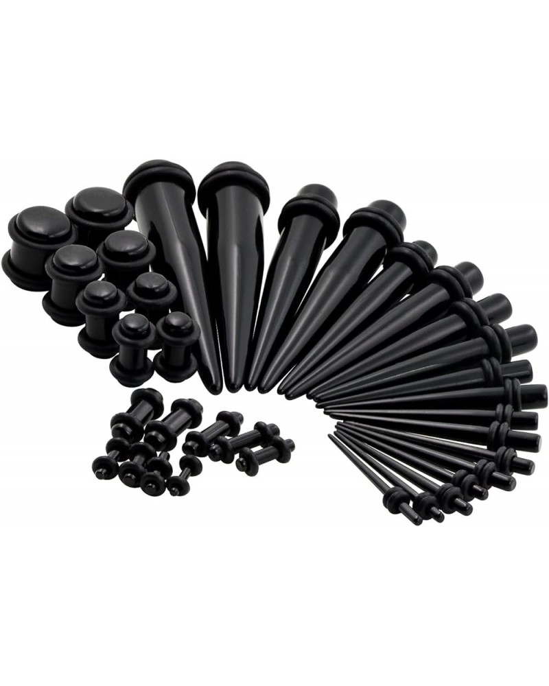 36 PCS Small Gauges Set Acrylic Tapers Tunnels Kit Piercing Earrings with O-rings 12G-00G Black $7.49 Body Jewelry