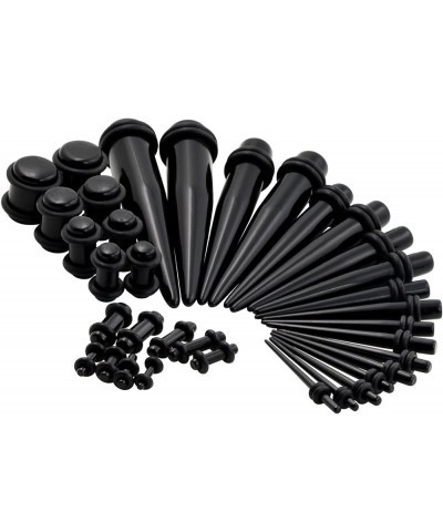 36 PCS Small Gauges Set Acrylic Tapers Tunnels Kit Piercing Earrings with O-rings 12G-00G Black $7.49 Body Jewelry