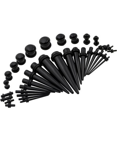 36 PCS Small Gauges Set Acrylic Tapers Tunnels Kit Piercing Earrings with O-rings 12G-00G Black $7.49 Body Jewelry