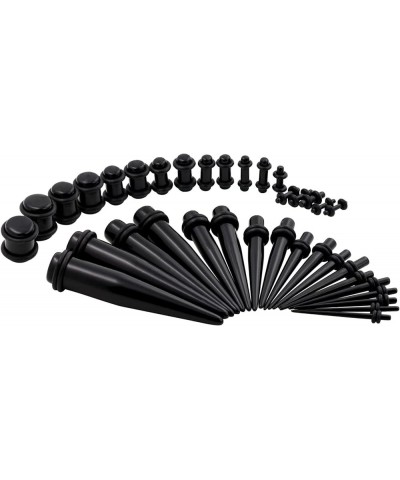 36 PCS Small Gauges Set Acrylic Tapers Tunnels Kit Piercing Earrings with O-rings 12G-00G Black $7.49 Body Jewelry