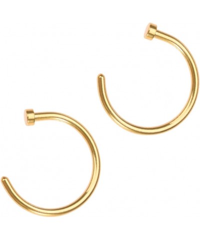 2 Pcs Nose Hoop Nose Rings for Women Fake Nose Ring Stud Nose Studs for Women Nose Piercing Stud Medium Golden $6.96 Body Jew...