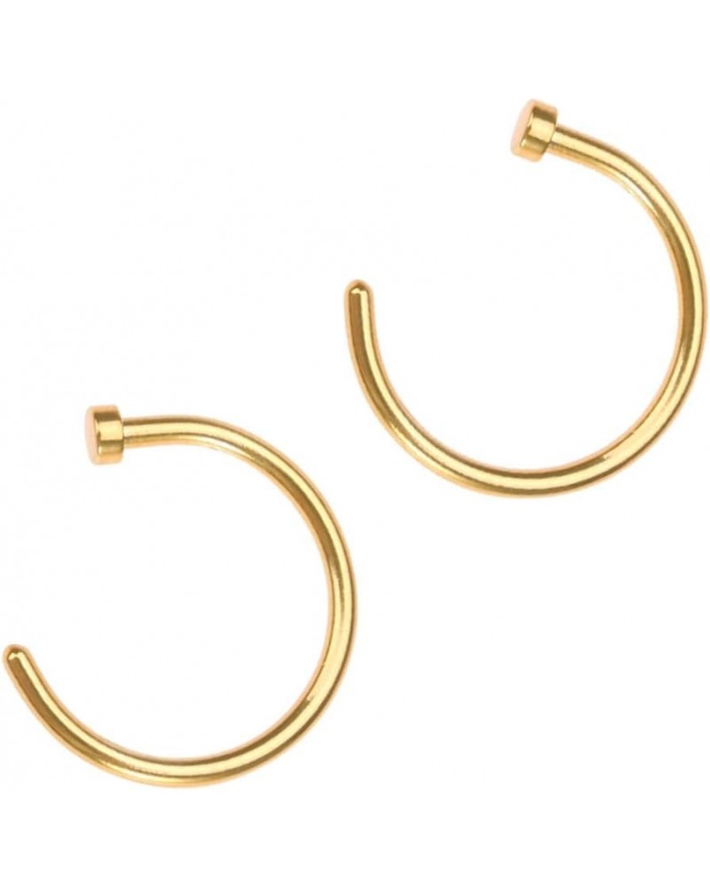 2 Pcs Nose Hoop Nose Rings for Women Fake Nose Ring Stud Nose Studs for Women Nose Piercing Stud Medium Golden $6.96 Body Jew...