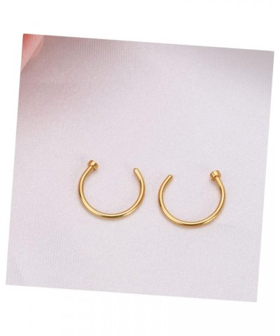 2 Pcs Nose Hoop Nose Rings for Women Fake Nose Ring Stud Nose Studs for Women Nose Piercing Stud Medium Golden $6.96 Body Jew...