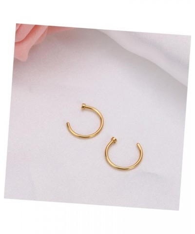 2 Pcs Nose Hoop Nose Rings for Women Fake Nose Ring Stud Nose Studs for Women Nose Piercing Stud Medium Golden $6.96 Body Jew...