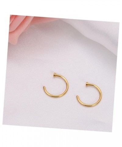 2 Pcs Nose Hoop Nose Rings for Women Fake Nose Ring Stud Nose Studs for Women Nose Piercing Stud Medium Golden $6.96 Body Jew...