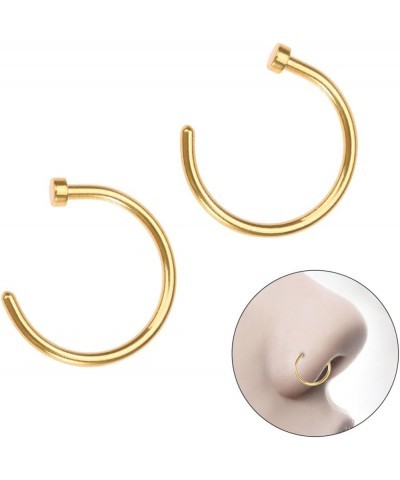 2 Pcs Nose Hoop Nose Rings for Women Fake Nose Ring Stud Nose Studs for Women Nose Piercing Stud Medium Golden $6.96 Body Jew...