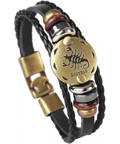 Punk Alloy Leather Bracelet For Constellation Braided Rope Bracelet Bangle Scorpio $7.64 Bracelets