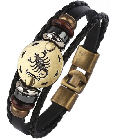 Punk Alloy Leather Bracelet For Constellation Braided Rope Bracelet Bangle Scorpio $7.64 Bracelets