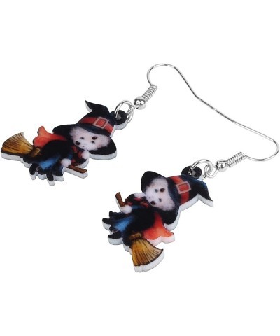 Cute Acrylic Halloween Witch Pumpkin Earrings Big Long Dangle Drop For Women Girl Festival Jewelry Gifts Charm Ebony $6.71 Ea...