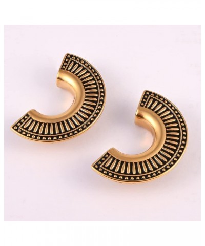 2 PCS Fashion Saddle 316 Stainless Steel Beautiful Ear Plugs Tunnels Gauges Stretcher Piercing Body Jewelry 19mm(3/4") Gold $...