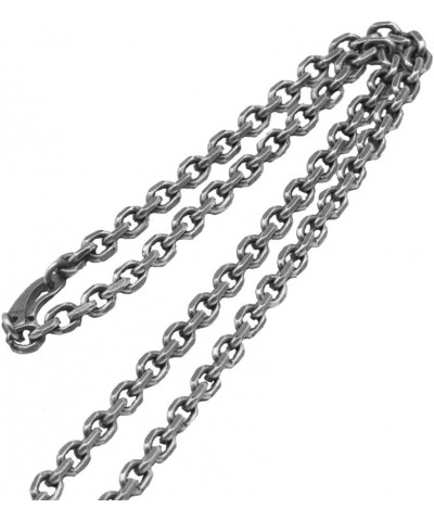 Vintage Black 925 Sterling Silver Anchor Chain Necklace Diamond-cut Cable Link Chain for Men Women 3/4mm 45-80cm 4mm 65.0 Cen...