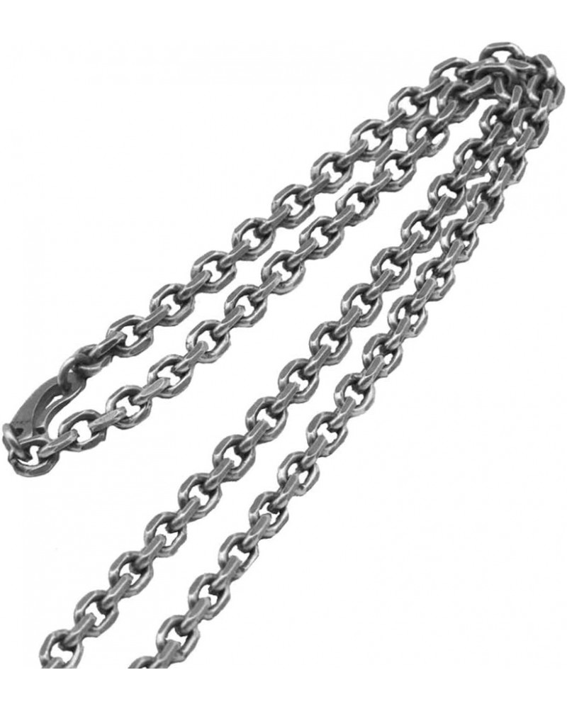 Vintage Black 925 Sterling Silver Anchor Chain Necklace Diamond-cut Cable Link Chain for Men Women 3/4mm 45-80cm 4mm 65.0 Cen...