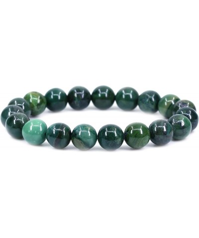 Fashion Crystal Man Women Stretch Bracelet 10mm Round Beads Rock Jasper 7 Inch Unisex Green African Serpentine $8.29 Bracelets