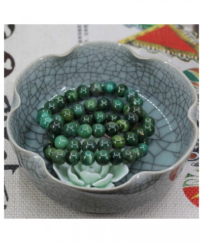 Fashion Crystal Man Women Stretch Bracelet 10mm Round Beads Rock Jasper 7 Inch Unisex Green African Serpentine $8.29 Bracelets