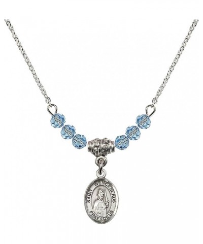 March Birth Month Bead Necklace with Catholic Patron Saint Petite Charm, 18 Inch Saint Wenceslaus $26.60 Necklaces