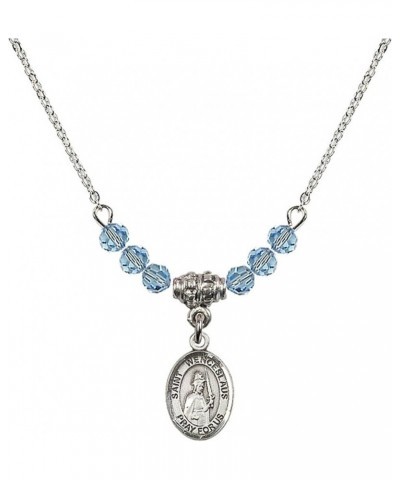 March Birth Month Bead Necklace with Catholic Patron Saint Petite Charm, 18 Inch Saint Wenceslaus $26.60 Necklaces