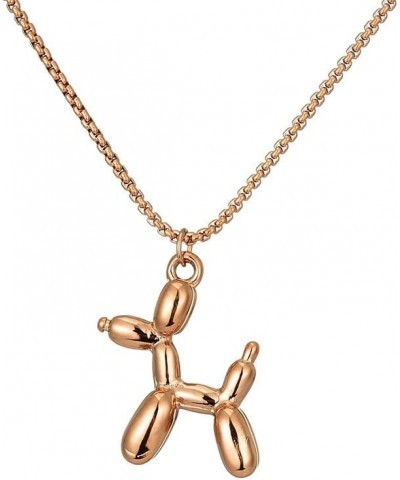 Cute Balloon 3D Poodle Dog Animal Pendant Necklace Jewelry Gifts for Women Men RoseGold $8.99 Necklaces