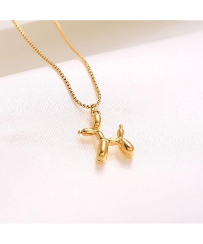 Cute Balloon 3D Poodle Dog Animal Pendant Necklace Jewelry Gifts for Women Men RoseGold $8.99 Necklaces