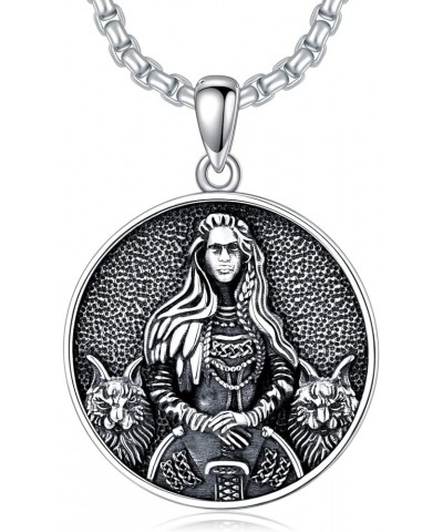 Sterling Silver Viking Necklace Norse Jewelry Gift for Men Women with 2mm 22+2 IN Rolo Chain (with Gift Box) H-Freya $22.94 N...