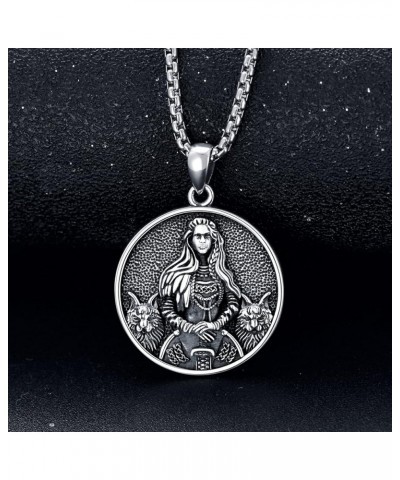 Sterling Silver Viking Necklace Norse Jewelry Gift for Men Women with 2mm 22+2 IN Rolo Chain (with Gift Box) H-Freya $22.94 N...