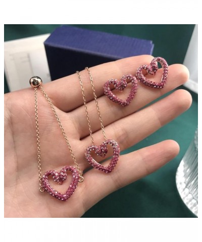 Original Fashion Bridal Jewelry Set Charm Luxury Crystal Pink Bear Necklace Earrings Bracelet Women's Gift 5368426 Necklace $...