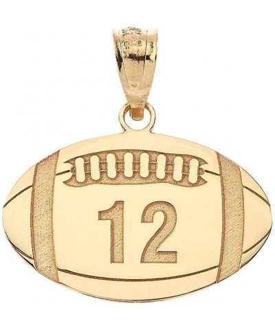 10K or 14K Yellow, White, or Rose Gold Sports Charm Customized Football Pendant with Your Name and Number - Choice of Metal C...