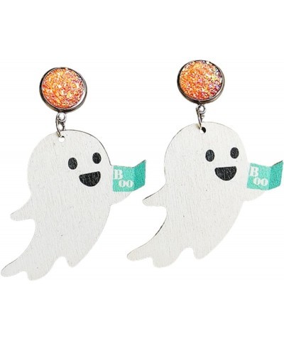 Halloween Earrings Cartoon Wooden Ghost Dangle Drop Earring Creative Bloody Guillotine Cool Black Hooks Earrings for Women Gi...