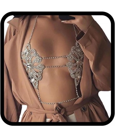 Rhinestone Body Chain Crystal Bra Bikini Chains Summer Beach Body Jewelry for Women and Girls Gold $13.23 Body Jewelry