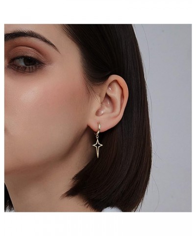 Gold Star Hoop Earrings for Women Small Hoop Earrings Silver Cross Earrings Gold Huggie Hoop Earrings for Women Jewelry Gifts...