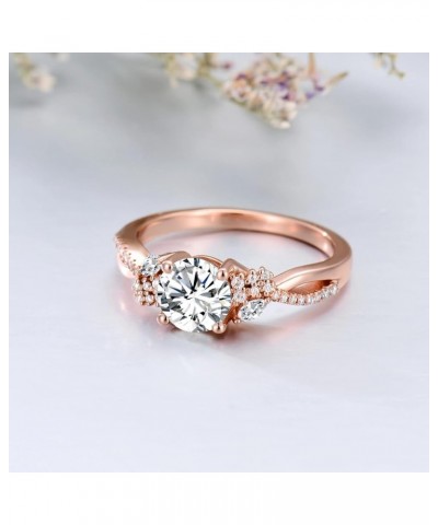 10k/14k/18k White Yellow Rose Gold Engagement Ring for Women, 1Carat Blossom Moissanite Engagement Ring for Her Free Engraved...