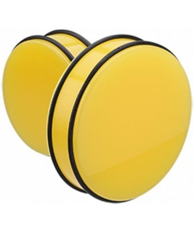 Supersize Neon Colored Acrylic No Flare Ear Gauge Plug 2" (51mm), Yellow $18.59 Body Jewelry