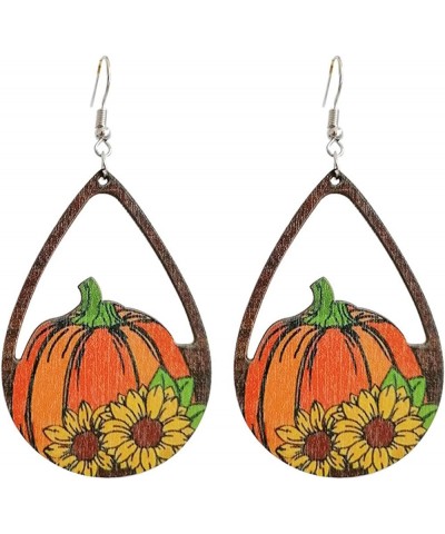 Funny Cute Halloween Cartoon Pumpkin Ghost Drop Dangle Earrings Handmade Lightweight Bat Witch Double-Sided Wooden Earrings f...