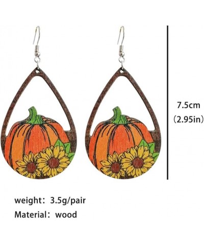 Funny Cute Halloween Cartoon Pumpkin Ghost Drop Dangle Earrings Handmade Lightweight Bat Witch Double-Sided Wooden Earrings f...