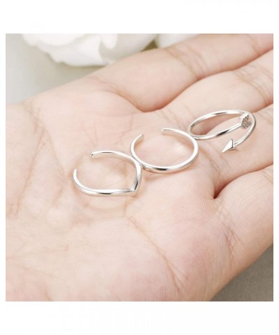 10 Pcs Open Toe Rings for Women Vintage Retro Wave Flower Celtic Knot Arrow Tail Band Toe Ring Adjustable A: silver-tone $8.5...