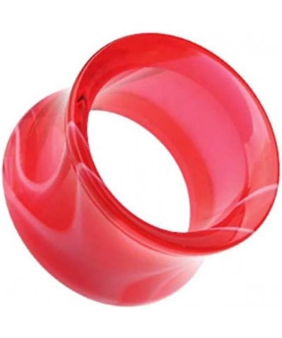 Marble Swirl Acrylic Double Flared Ear Gauge Tunnel Plug 8 GA (3.2mm), Red $9.68 Body Jewelry