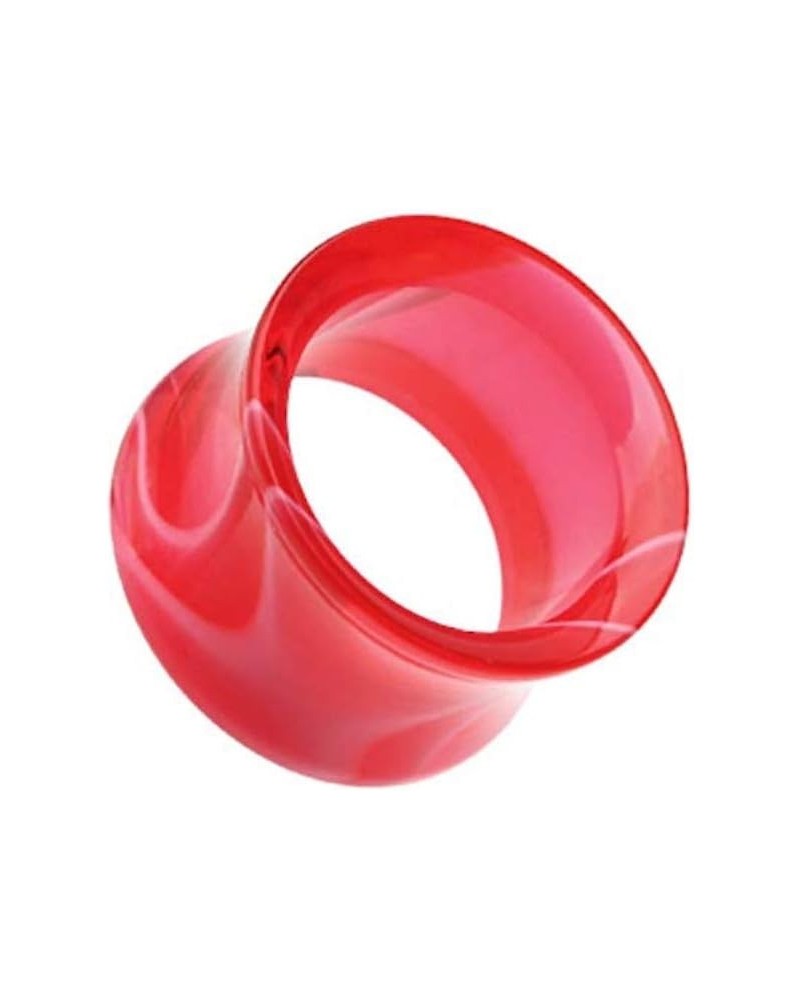 Marble Swirl Acrylic Double Flared Ear Gauge Tunnel Plug 8 GA (3.2mm), Red $9.68 Body Jewelry