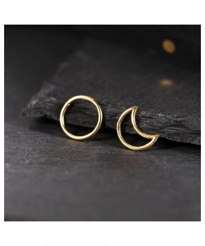 16G Septum Jewelry Daith Earrings 316l Surgical Steel Conch Hoop Earrings 2Pcs Seamless Clicker Nose Ring Tragus Helix Rook P...