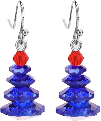 Christmas Earrings for Women Holiday Earrings Crystal Cristmas Tree Earrings Xmas Dangle Earrings Christmas Jewelry blue $5.5...