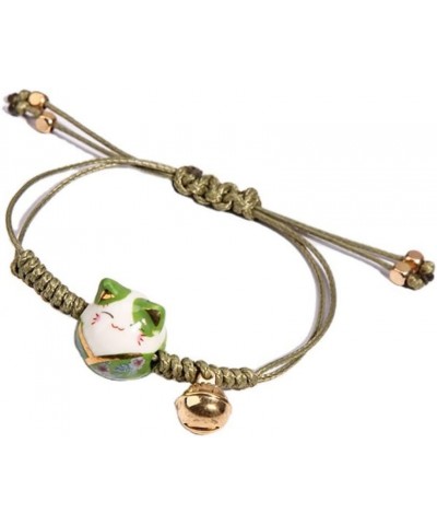 Lucky Cat Bracelet Adjustable Feng Shui Wealth Health Rich Cat Rope with Bell Bracelet Cute Cat String Braided Beads Bell Wri...