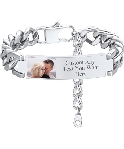 Women Men Bracelet with Picture Inside,Custom Picture Bracelet Personalized Photo Jewelry Gifts for Christams (with Gift Pack...